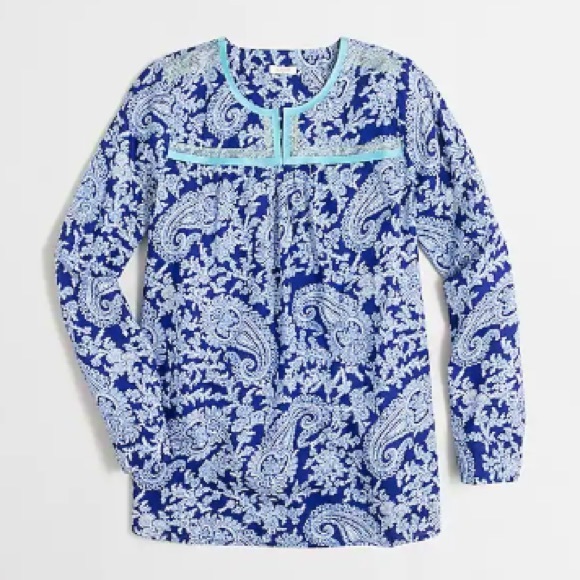 J. Crew Tops - J Crew Printed Peasant top